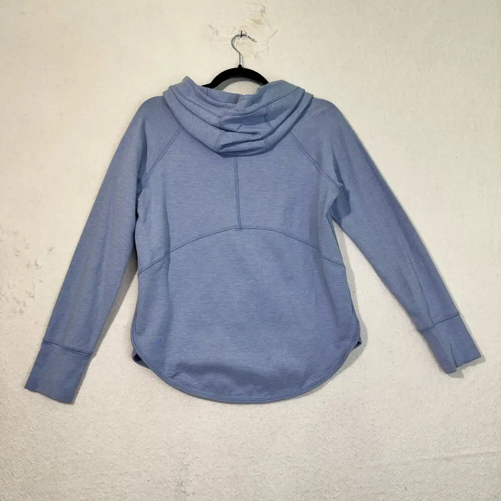 Lululemon Time Out Hoodie Tech Sweatshirt Heathered Indigo Blue Size 6 Athletic